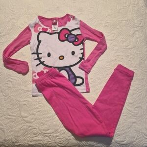 Hello Kitty girls size 8 2 piece pajama set long sleeves, VGUC